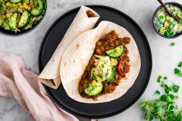 Fajita's met guacamole