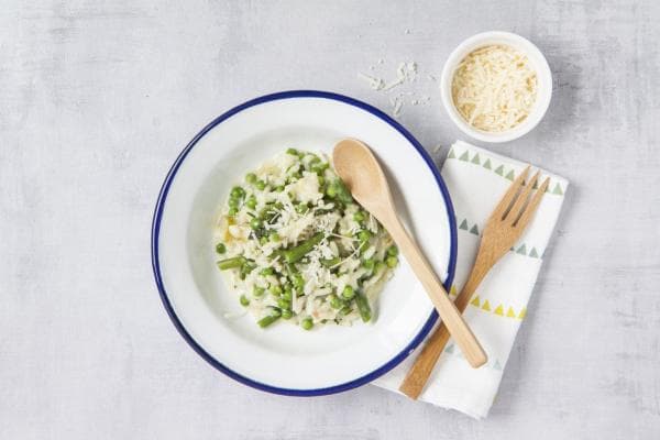Romige risotto met doperwtjes