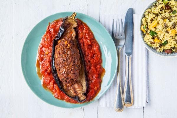 Ottolenghi's lamsgehakt in aubergine
