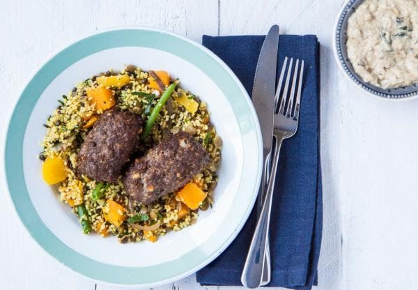 Kebabs met baba ganoush