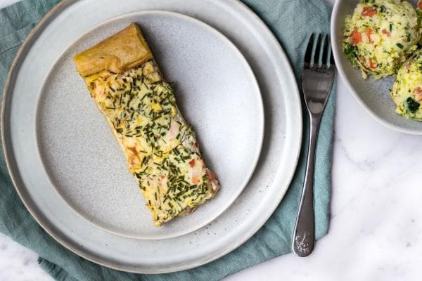 Zalm quiche met groentestamp 