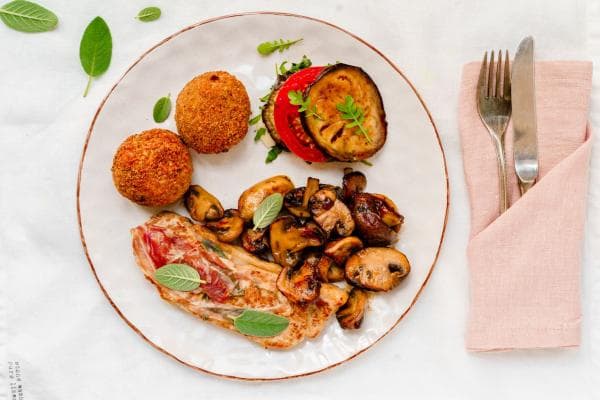Saltimbocca met arancini