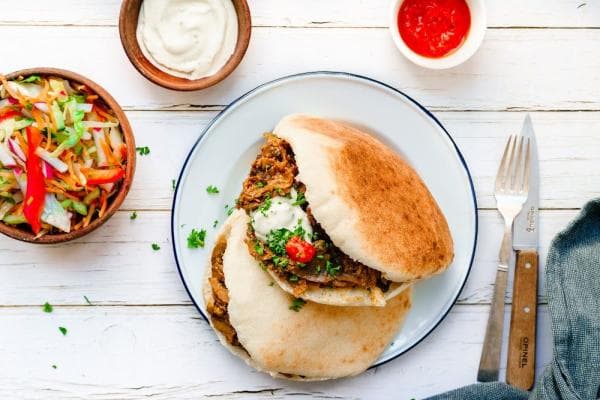 Shoarma van kip met salade