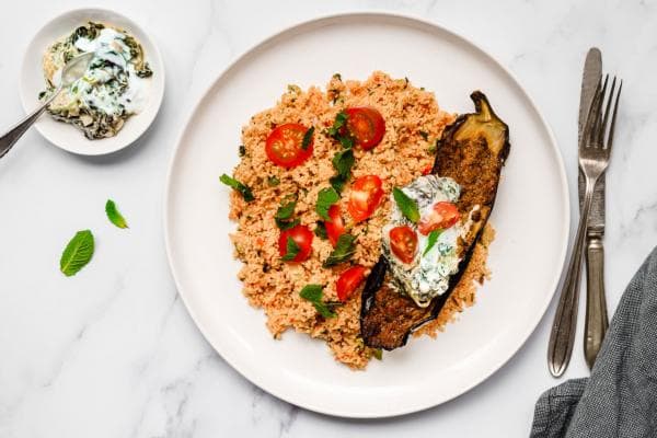 Turkse aubergine met kisir