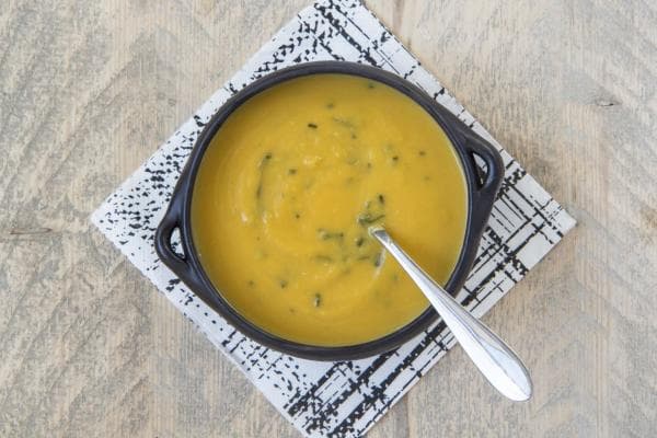 Linzensoep met zoete aardappel