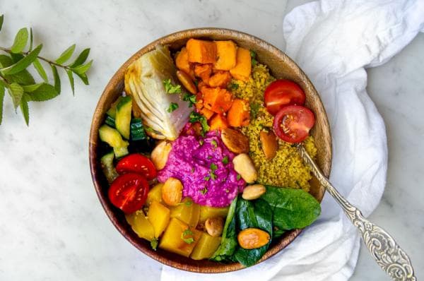 Moroccan style veggie bowl