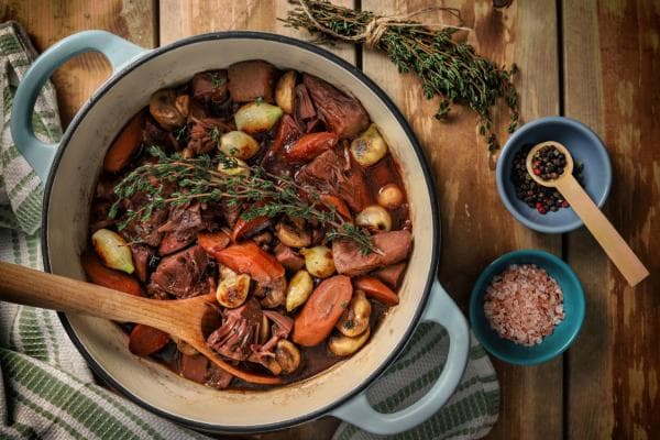 Meatless bourguignon