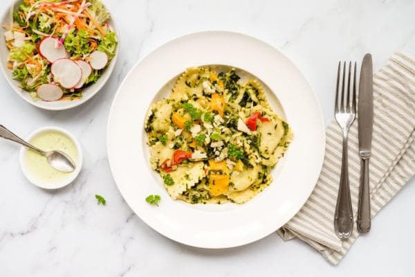 Ravioli met spinazie en ricotta 