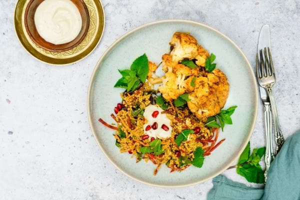Baharat bloemkool met granaatappel