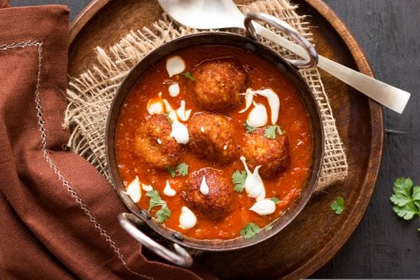 Indiase curry met kofta's