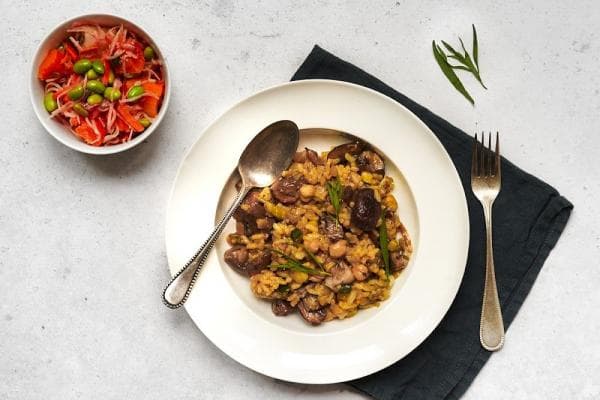 Saffraan risotto met courgette