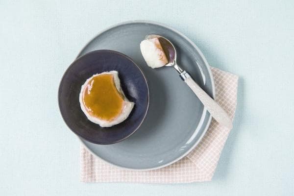 Panna cotta met karamelsaus