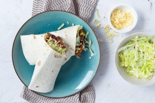 Gevulde vega burrito