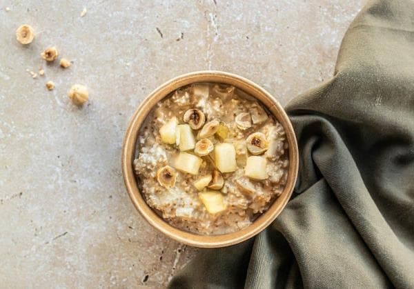 Overnight oats met blauwe bessen