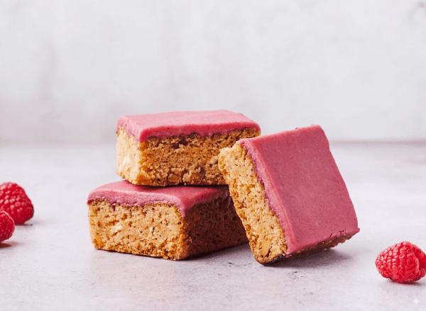 Blondies met frambozen