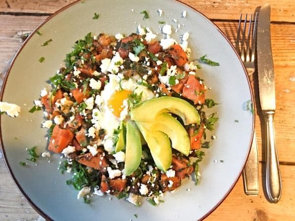 Shakshouka met zoete aardappel