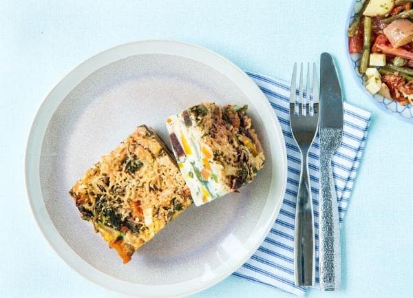 Frittata met tricolore salade