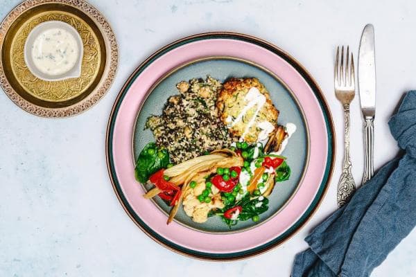 Kalkoenburgers met tabouleh en venkel