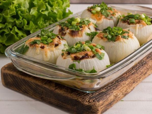 Stamppot met gegratineerde ui