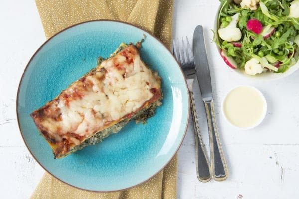 Lasagne met kaas en spinazie