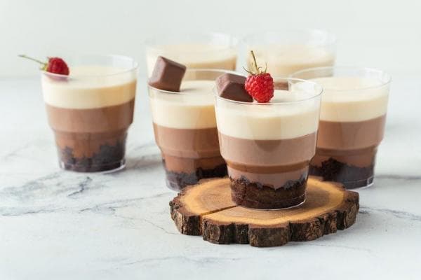 Choco duo met frambozen coulis