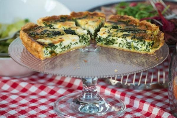 Quiche met geitenkaas en spinazie