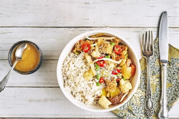 Gado gado met tempeh en satésaus