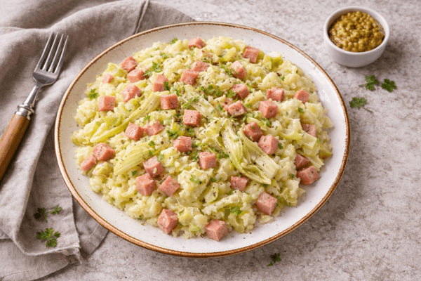 Stamppot witlof ham kaas 