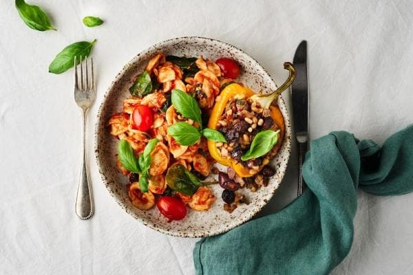 Gevulde paprika met pasta