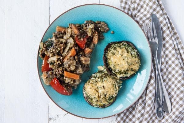 Gegratineerde portobello's 