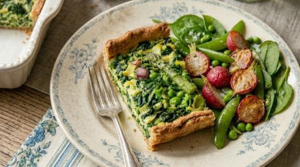 Quiche met voorjaarsgroente