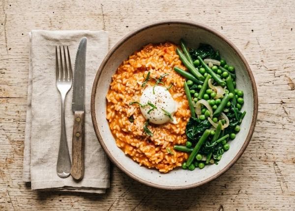 Gegrilde paprika risotto