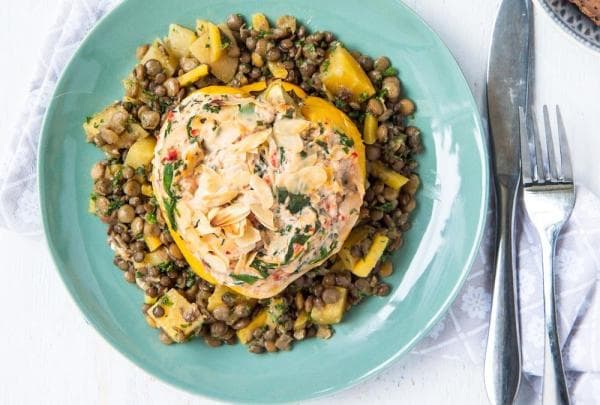 Gevulde paprika met linzentabouleh