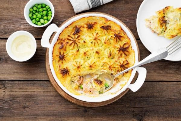 Fish pie met spinazie