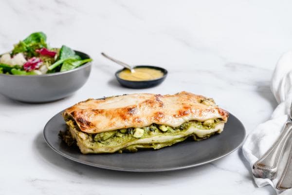 Groene asperge lasagne