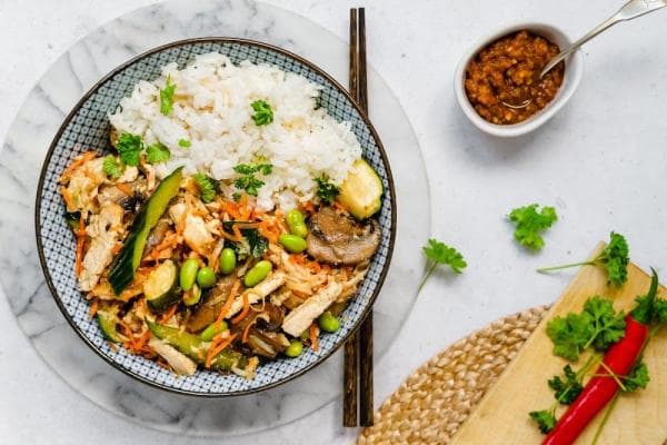 Asian style veggie maaltijdsalade
